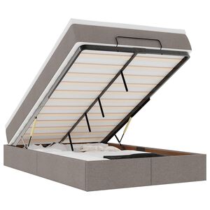 vidaXL Ottoman-Bett mit Matratze Taupe 120x190 cm Stoff