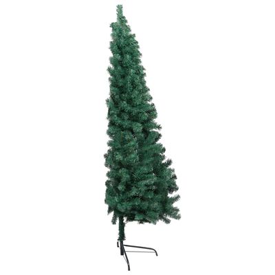 vidaXL Künstlicher Halb-Weihnachtsbaum Beleuchtung Ständer Grün 120 cm