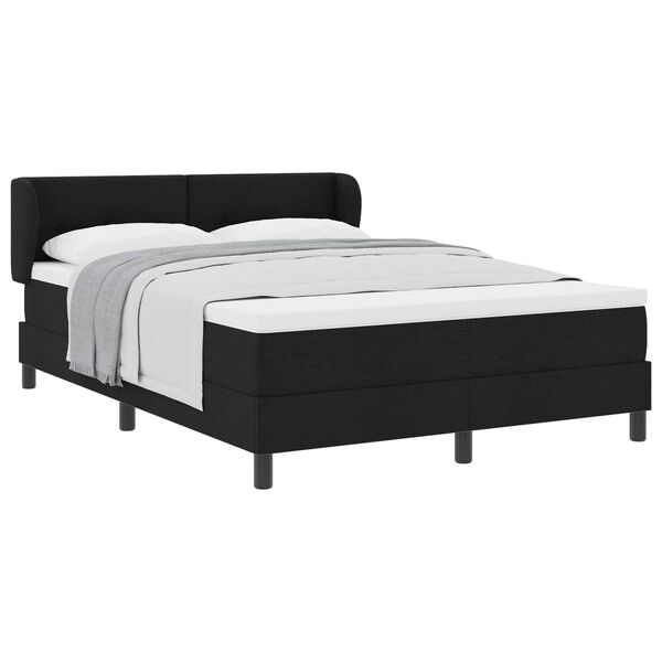 vidaXL Boxspringbett mit Matratze Schwarz 140 x 190 cm Stoff