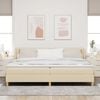 vidaXL Boxspringbett mit Matratze Creme 200 x 200 cm Stoff