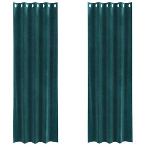 vidaXL Verdunkelungsvorh&auml;nge 2 pcs Dunkelgr&uuml;n 140 x 225 cm Samt