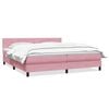 vidaXL Boxspringbett mit Matratze Rosa 200x210 cm Samt