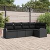 vidaXL Sofa Set mit Kissen Schwarz Polyester