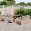 vidaXL Gartensofa-set mit Kissen mit Speicher 10 pcs Beige Poly-Rattan