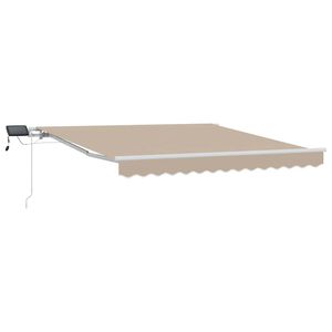 vidaXL Einziehbare Markise mit Beige 300 x 250 cm Stoff