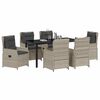 vidaXL Garten Essgruppe 7 pcs Hellgrau Poly-Rattan
