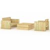 vidaXL 3-tlg. Garten-Lounge-Set Impr&auml;gniertes Massivholz Kiefer
