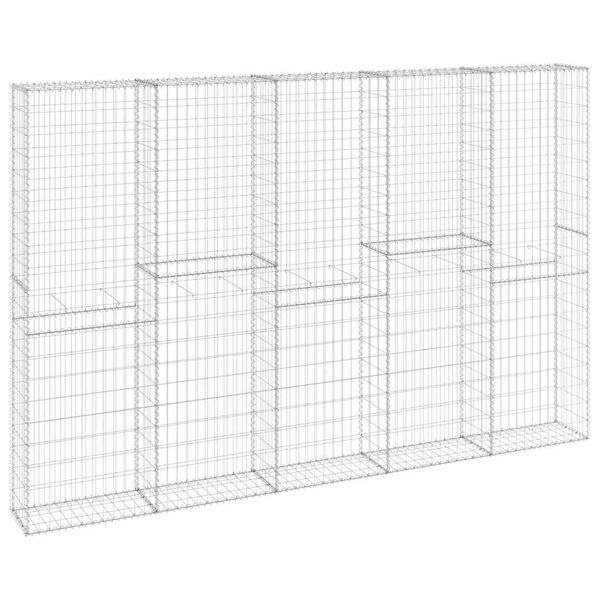 vidaXL Gabionenwand mit Abdeckung Verzinkter Stahl 300x30x200 cm