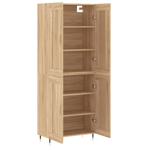 vidaXL Highboard Sonoma-Eiche 69,5x34x180 cm Holzwerkstoff