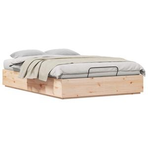 vidaXL Ottoman Bettgestell Natur 160 x 200 cm Massives Kiefernholz