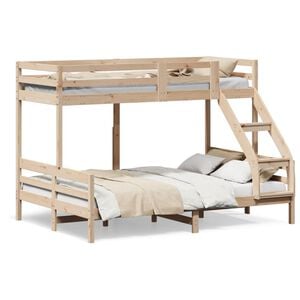 vidaXL Etagenbett 90x200/140x200 cm Massivholz Kiefer