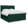 vidaXL Boxspringbett mit Matratze Dunkelgr&uuml;n 200x200 cm Samt