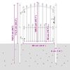 vidaXL Zauntor mit Spitzen Grau 125 x 100 cm Pulverbeschichteter Stahl