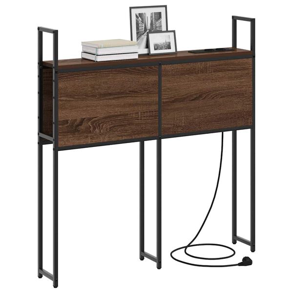 vidaXL Kopfteil mit Stauraum mit Ladestation Braun Eichen-Optik 90 cm