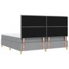 vidaXL LED Boxspringbett mit Matratze Hellgrau 200 x 200 cm Stoff