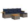 vidaXL 6-tlg. Garten-Sofagarnitur mit Kissen Grau Poly Rattan