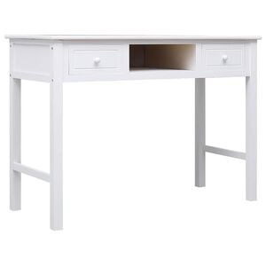 vidaXL Schreibtisch Wei&szlig; 108x45x76 cm Massivholz Paulownia