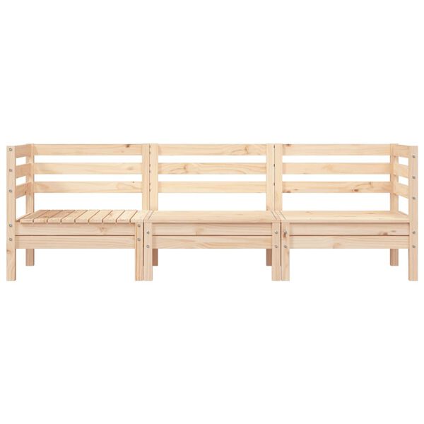 vidaXL Gartensofa 3-Sitzer Massivholz Kiefer
