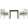 vidaXL Garten Essgruppe mit Kissen 3 pcs Hellgrau Poly-Rattan