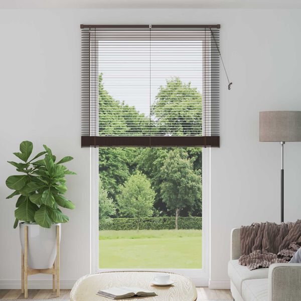 vidaXL Venetianer Jalousie Dunkelbraun mit Muster 213 x 110 cm PVC