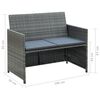 vidaXL 4-tlg. Garten-Lounge-Set mit Auflagen Poly Rattan Grau