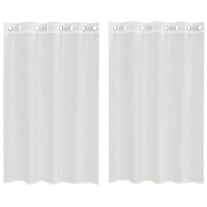 vidaXL Voile Vorh&auml;nge mit &Ouml;sen 2 Stk. Wei&szlig;