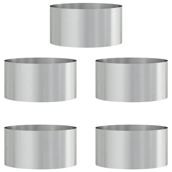 vidaXL Pflanzenring 5 pcs Silber 40 x 40 x 20 cm Verzinkter Stahl