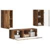 vidaXL TV-Wandregal-Set Wandmontiert 4 pcs Altholz Holzwerkstoff