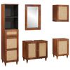 vidaXL Badezimmerschrank 5 pcs Braun und Schwarz Massivholz Mango