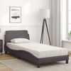 vidaXL Bett mit Matratze "Dover" Grau 90x190 cm Kunstleder
