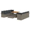 vidaXL Garten-Sofa-Set mit Kissen mit Speicher mit Kissen 11 pcs Grau