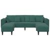 vidaXL Sofa mit Kissen 3 pcs Dunkelgr&uuml;n Samt