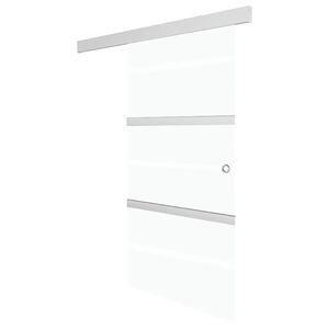 vidaXL Schiebet&uuml;r ESG-Glas und Aluminium 76x212 cm Silbern