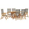 vidaXL Garten Essgruppe 7 pcs Grau Massivholz Akazie