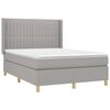 vidaXL Boxspringbett mit Matratze & LED Hellgrau 140x200 cm Stoff
