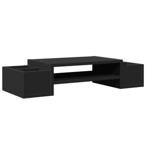 vidaXL Monitorst&auml;nder mit Stauraum Schwarz 70x27x15 cm Holzwerkstoff
