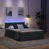 vidaXL Bett mit Stauraum und LED Dunkelgrau 140 x 200 cm Samt