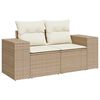 vidaXL Gartensofa-set mit Kissen 11 pcs Beige und Creme Poly-Rattan