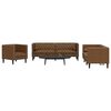vidaXL 3-tlg. Chesterfield-Sofa-Set Braun Kunstleder Wildleder-Optik