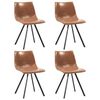 vidaXL 9-tlg. Essgruppe Cognac Kunstleder