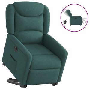 vidaXL Relaxsessel mit Aufstehhilfe Elektrisch Dunkelgr&uuml;n Stoff
