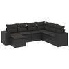 vidaXL 7-tlg. Garten-Sofagarnitur mit Kissen Schwarz Poly Rattan