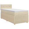 vidaXL Boxspringbett mit Matratze mit Kopfteil Creme 80 x 200 cm Stoff