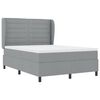 vidaXL Boxspringbett mit Matratze Hellgrau 140 x 190 cm Stoff