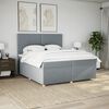 vidaXL Boxspringbett mit Matratze Hellgrau 200x200 cm Stoff