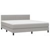 vidaXL Boxspringbett mit Matratze & LED Hellgrau 160x200 cm Stoff