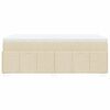 vidaXL Boxspringbett mit Matratze Creme 100x200 cm Stoff