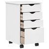 vidaXL Rollschrank Mit Rad Wei&szlig; 34 x 39 x 56 cm Massivholz Kiefer