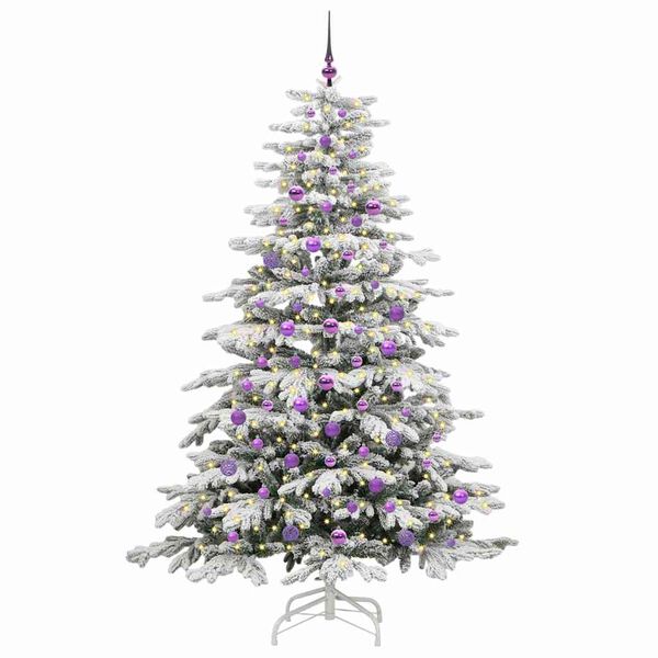 vidaXL K&uuml;nstlicher klappbarer Weihnachtsbaum Wei&szlig; 210 cm PE und PVC