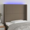 vidaXL LED Kopfteil Taupe 103x16x118/128 cm Stoff